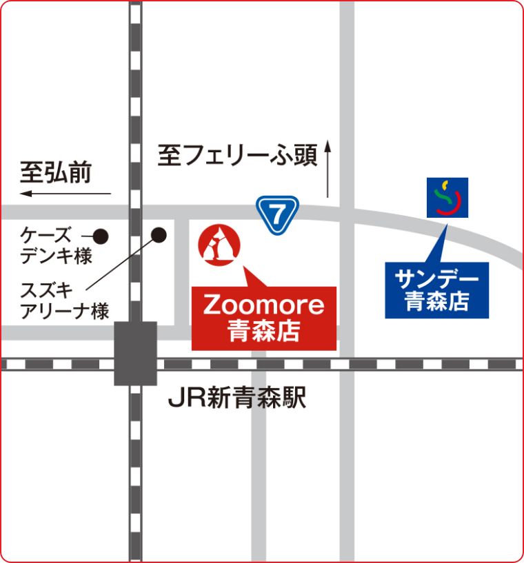 Zoomore青森店地図